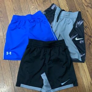 Lot (3) Boys Nike Dri-fit (2) Under Armour Shorts- Size S (6/7)